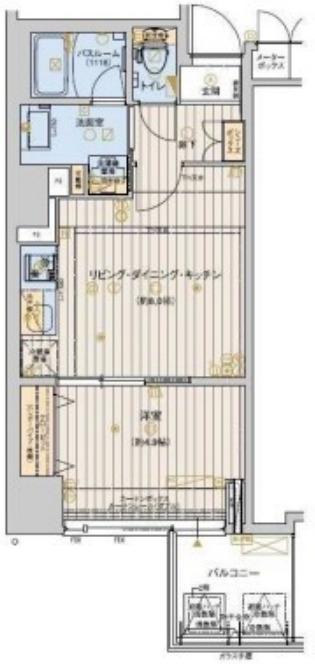 RISING MAISON 本町橋(1LDK/5階)の間取り写真