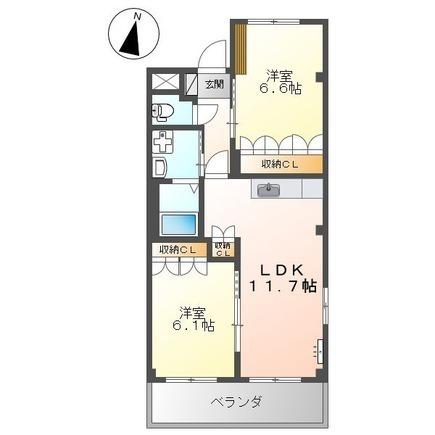 カンパーニュハウス ヒロ(2LDK/1階)の間取り写真