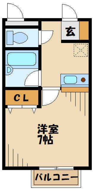 エターナル(1K/1階)の間取り写真