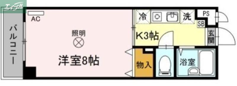 森ビル(1K/2階)の間取り写真