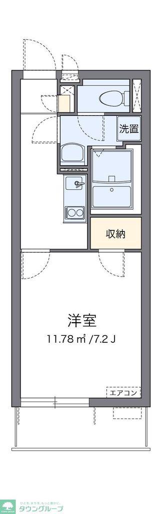 クレイノほっと熊谷(1K/1階)の間取り写真