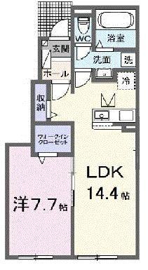 カファーラ・N(1LDK/1階)の間取り写真