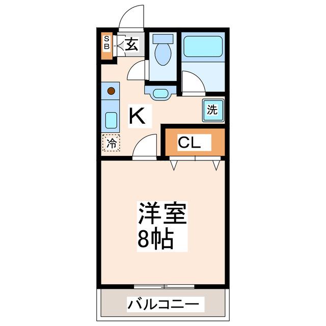 ソラーレ上通(1K/3階)の間取り写真