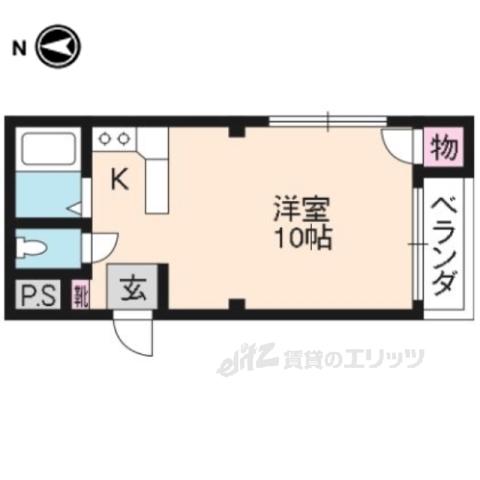 ラ・メール3(ワンルーム/2階)の間取り写真
