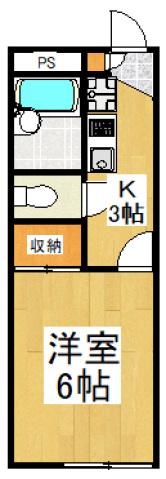 レオパレス松村(1K/1階)の間取り写真