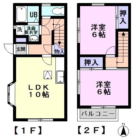 シャルマンA1番館(2LDK/1階)の間取り写真