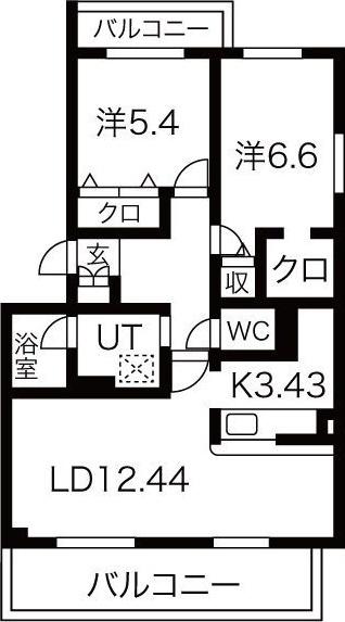 マーベラス(2LDK/2階)の間取り写真