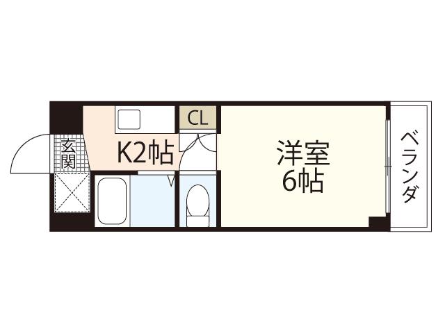 アヴニール古市橋(1K/3階)の間取り写真