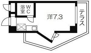 ロマネスク御影(ワンルーム/3階)の間取り写真
