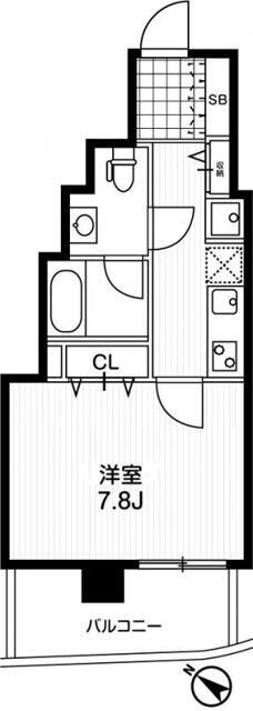 アーバンフラッツ町田(ワンルーム/14階)の間取り写真
