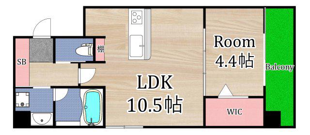 アプリーレ大阪城北(1LDK/3階)の間取り写真