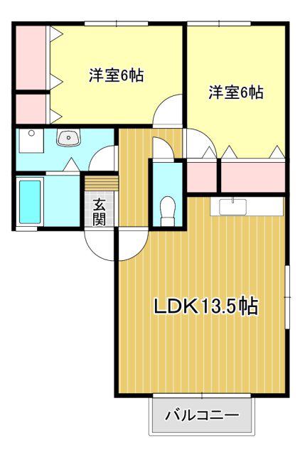 レジーナ(2LDK/1階)の間取り写真