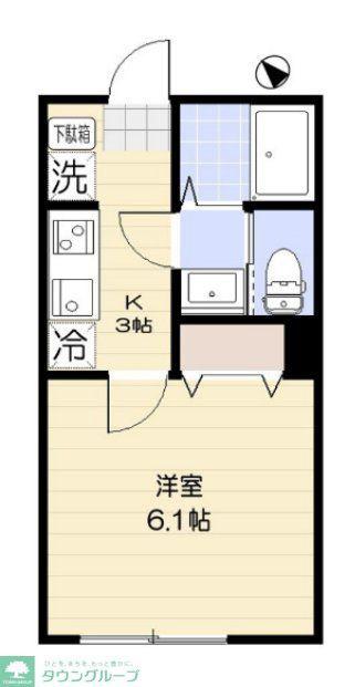 エクセラン北浦和(1K/1階)の間取り写真