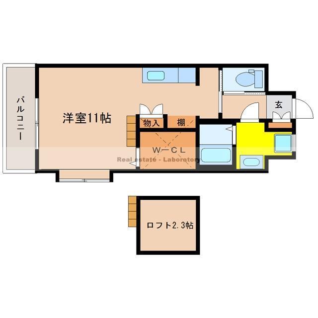 CALIFORNIA APT(ワンルーム/2階)の間取り写真