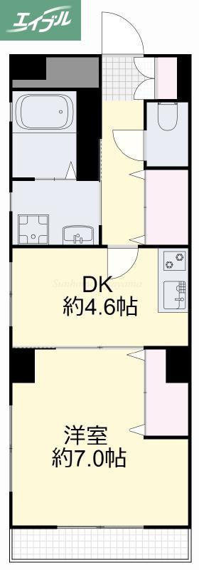 ファルマプラス(1DK/6階)の間取り写真
