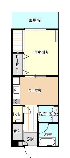 ヴィラ301 B(1DK/1階)の間取り写真