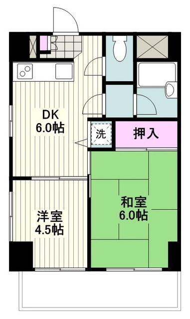 ヴァンハウス川崎京町サングレイス(2DK/2階)の間取り写真