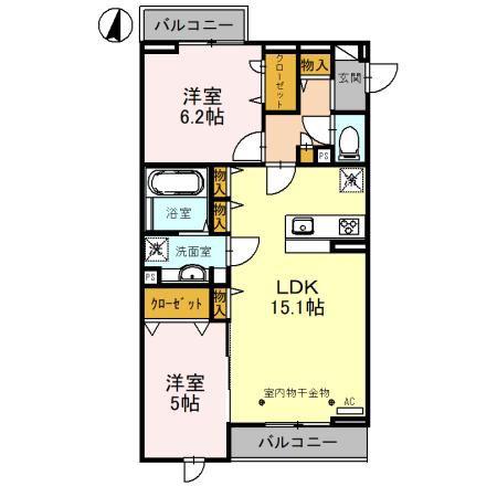 センカ II(2LDK/2階)の間取り写真