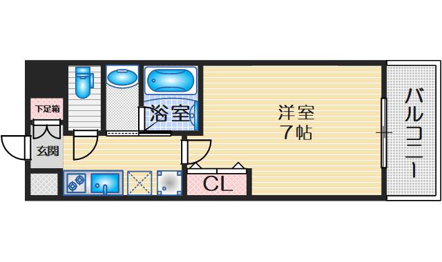 レグルス吹田元町(1K/4階)の間取り写真
