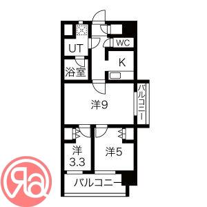 THE MUSIC COURT(3K/2階)の間取り写真