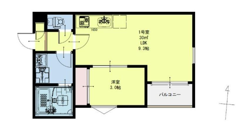 REGALEST五橋(1LDK/1階)の間取り写真