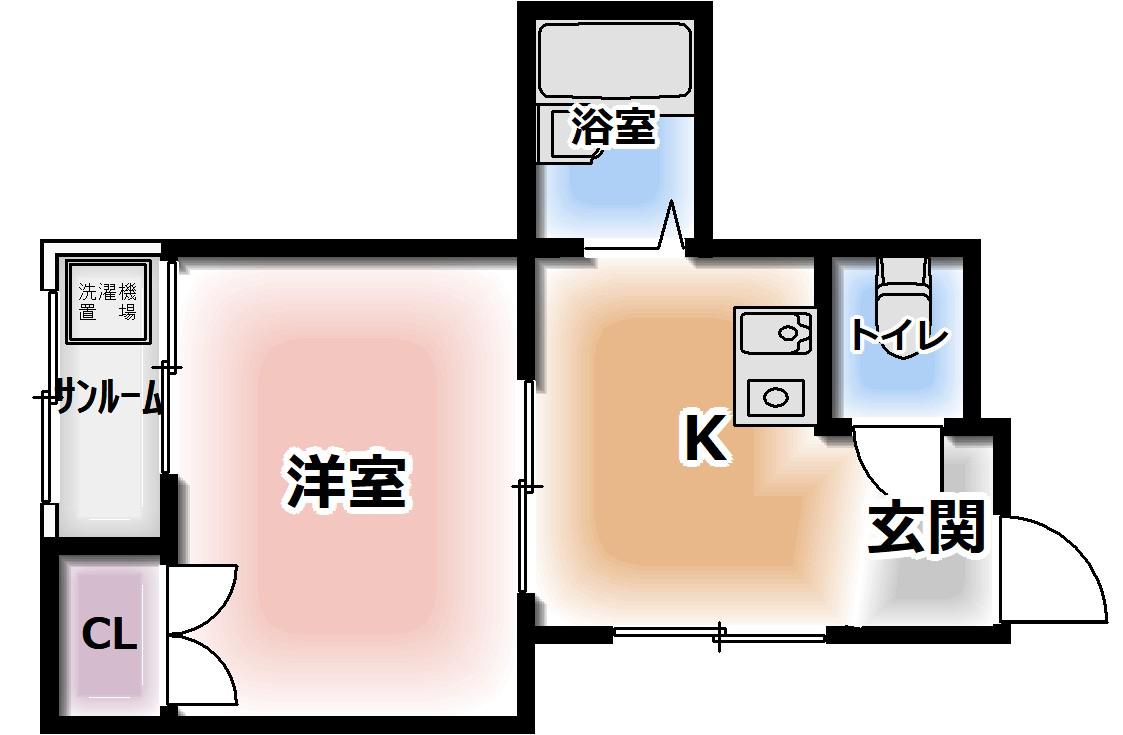 Mプラザ滝井駅前2番館(1K/1階)の間取り写真