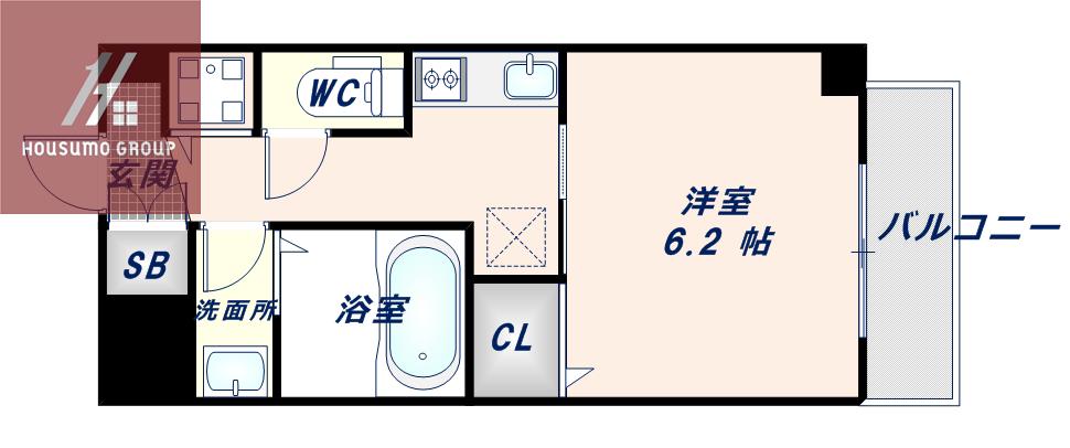 グランパシフィック大今里南(ワンルーム/3階)の間取り写真