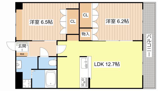 レマルージュ(2LDK/2階)の間取り写真