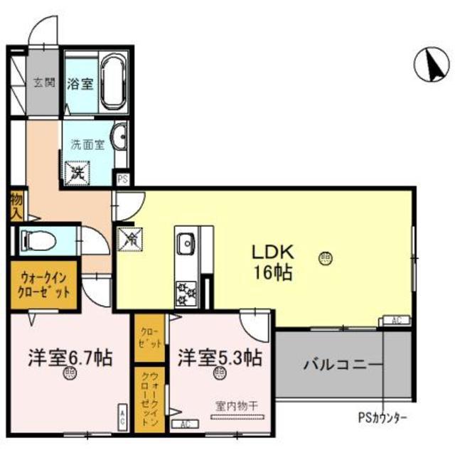 S CASA KAJIMOTO(2LDK/2階)の間取り写真