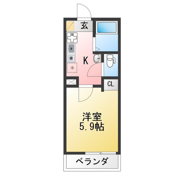 MKY金沢文庫(1K/3階)の間取り写真