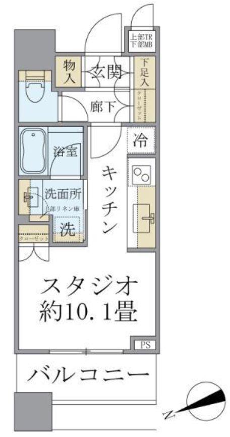 BRILLIA TOWERS目黒サウスレジデンス(ワンルーム/11階)の間取り写真