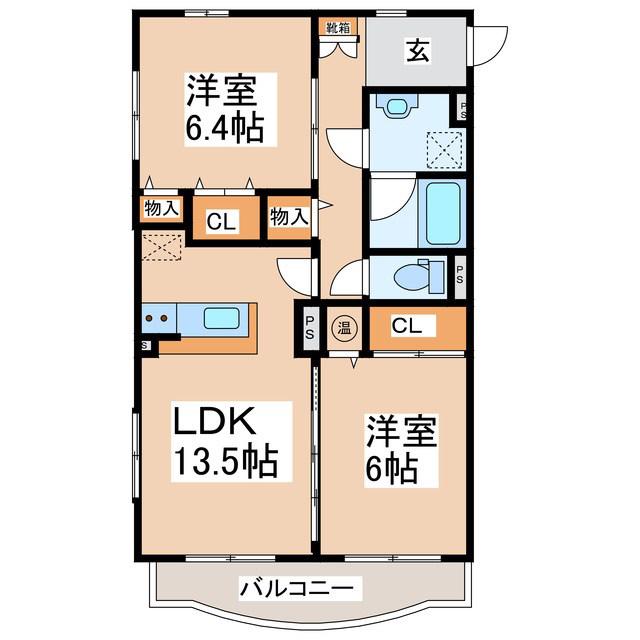 ハイム・モルゲンロート(2LDK/2階)の間取り写真
