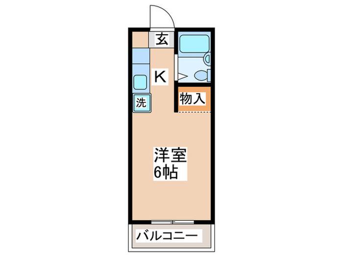 マルナカハイツA(1K/3階)の間取り写真