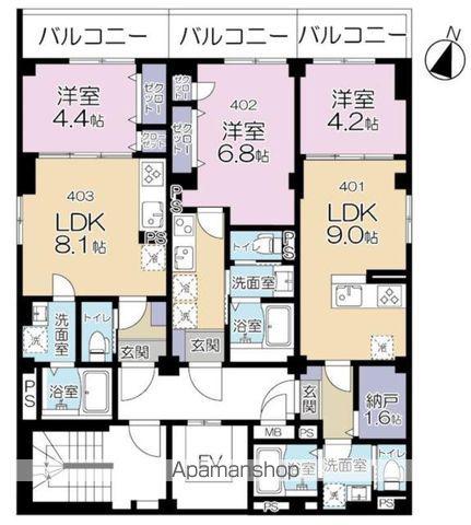 MAISON FUTABA(1K/4階)の間取り写真