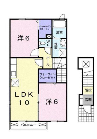 トレポンテA(2LDK/2階)の間取り写真