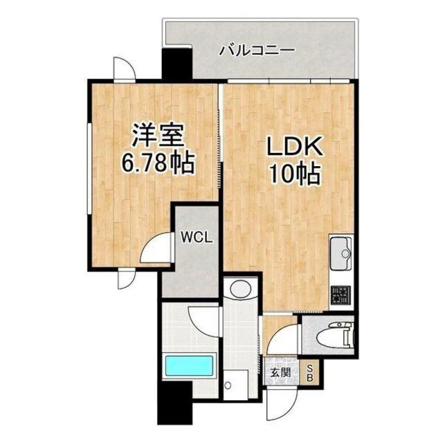 GROOVE西三国(1LDK/3階)の間取り写真
