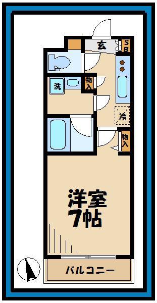 グリフィン・向ヶ丘遊園(1K/5階)の間取り写真