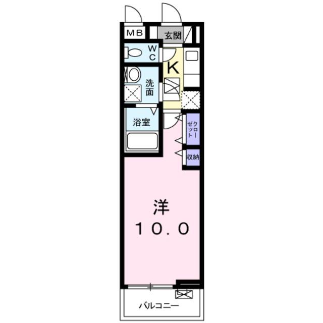 メゾンー18(1K/3階)の間取り写真