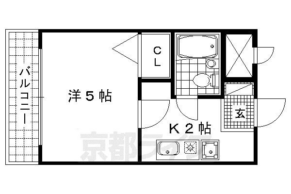 御室ガーデンハイツ(1K/2階)の間取り写真
