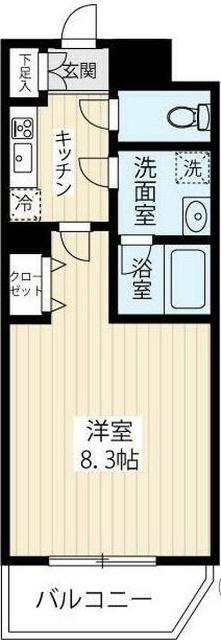 ARCOBALENO MUSASHIKOSUGIII(1K/2階)の間取り写真