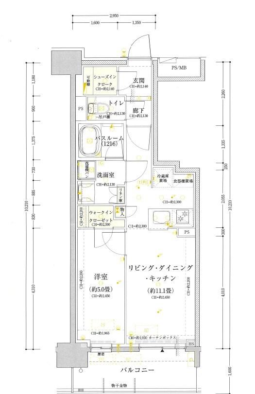 オープンレジデンシア栄(1LDK/11階)の間取り写真