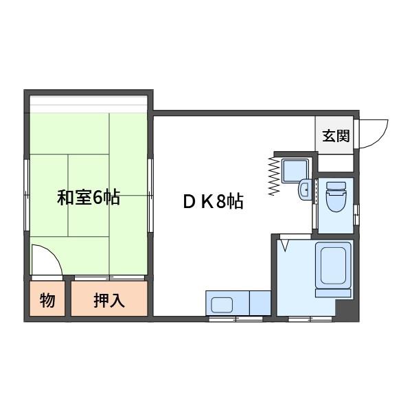 井上ビル(1LDK/3階)の間取り写真