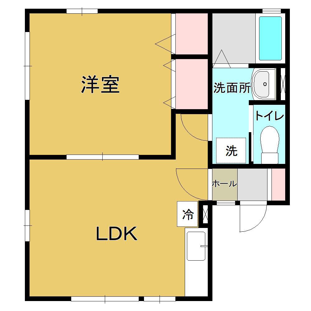 シャトーYM(1LDK/2階)の間取り写真