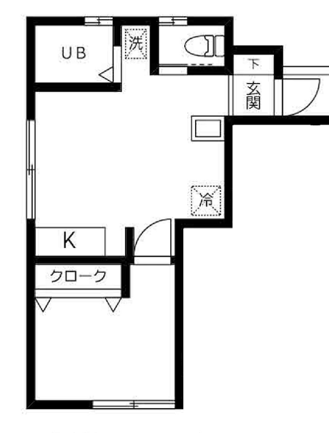 サンエール平和島B(1DK/2階)の間取り写真