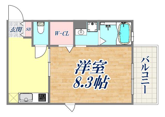 エスコート山根(1K/1階)の間取り写真