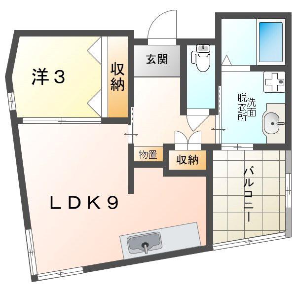 ルミエール星田2番館(1LDK/5階)の間取り写真