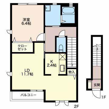 パストラルキノシタII(1LDK/2階)の間取り写真