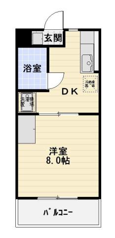 メルカードあさひIII(1K/1階)の間取り写真