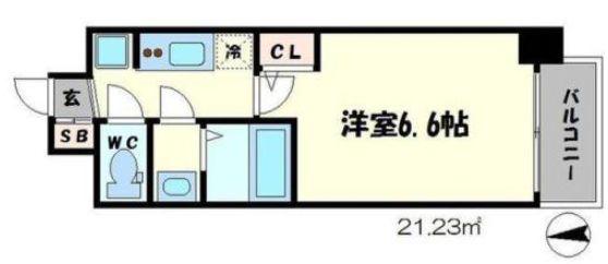 セレニテ谷四(1K/3階)の間取り写真