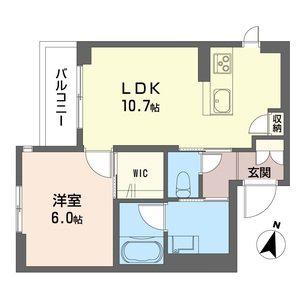 アルプ・フーベル(1LDK/1階)の間取り写真